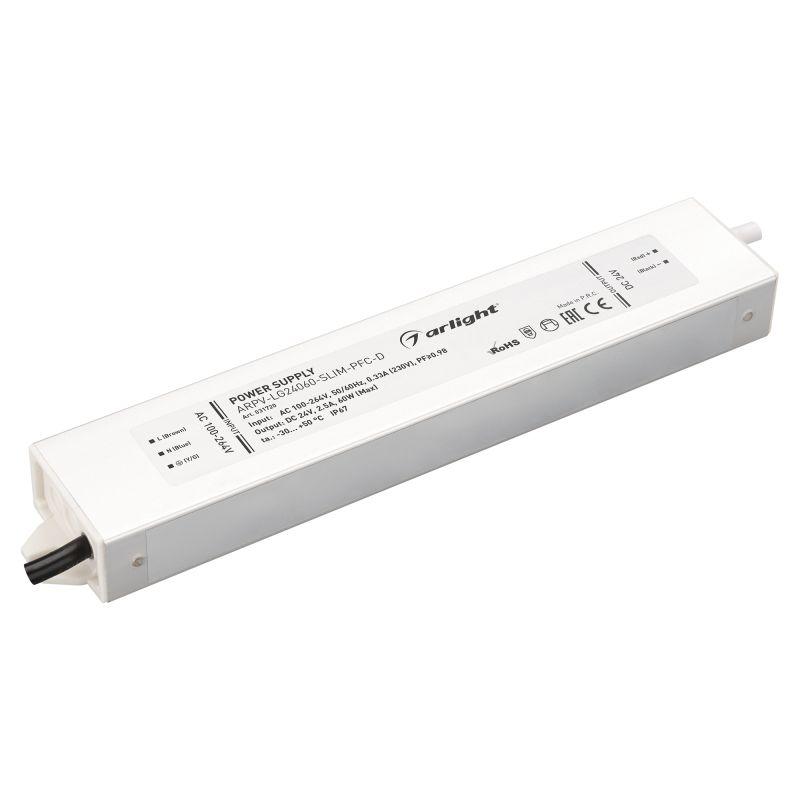 блок питания arpv-lg24060-slim-pfc-d 24в 2.5а 60вт ip67 метал. 5 лет arlight 031720 от BTSprom.by
