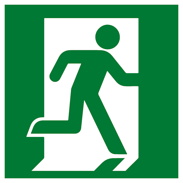 знак эвакуационный e 01-02 "выход здесь" (правосторонний) 200х200мм пластик ekf pn-e-01-02 от BTSprom.by