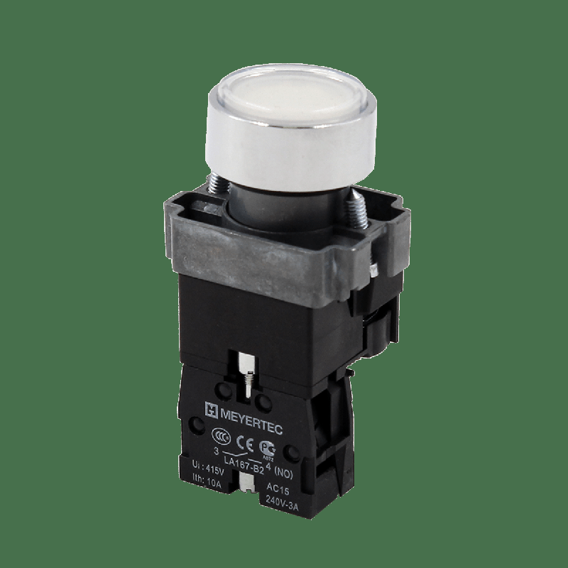 кнопка плоская с подсветкой 220в ac/dc 1no ip67 металл mtb2-bwf3161 бел. овен 132651 от BTSprom.by