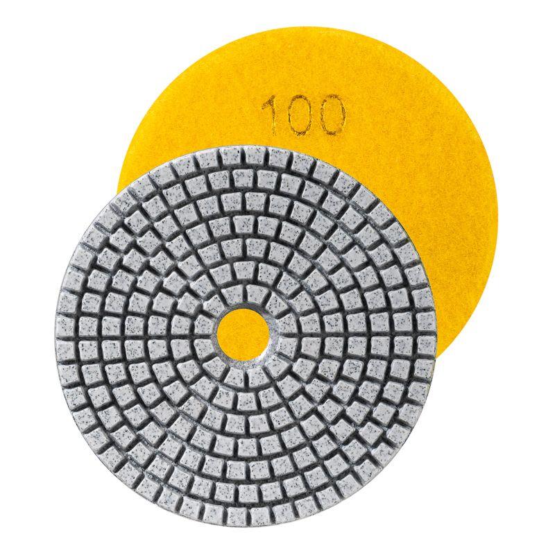 круг алмазный гибкий шлифовальный черепашка 125мм p100 сухое/мокрое шлифование kranz kr-90-0309 от BTSprom.by