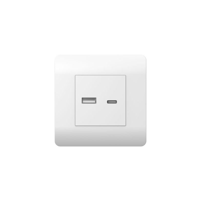 розетка usb new3-e тип a+c 5в/2.1а бел. chint 431551 от BTSprom.by