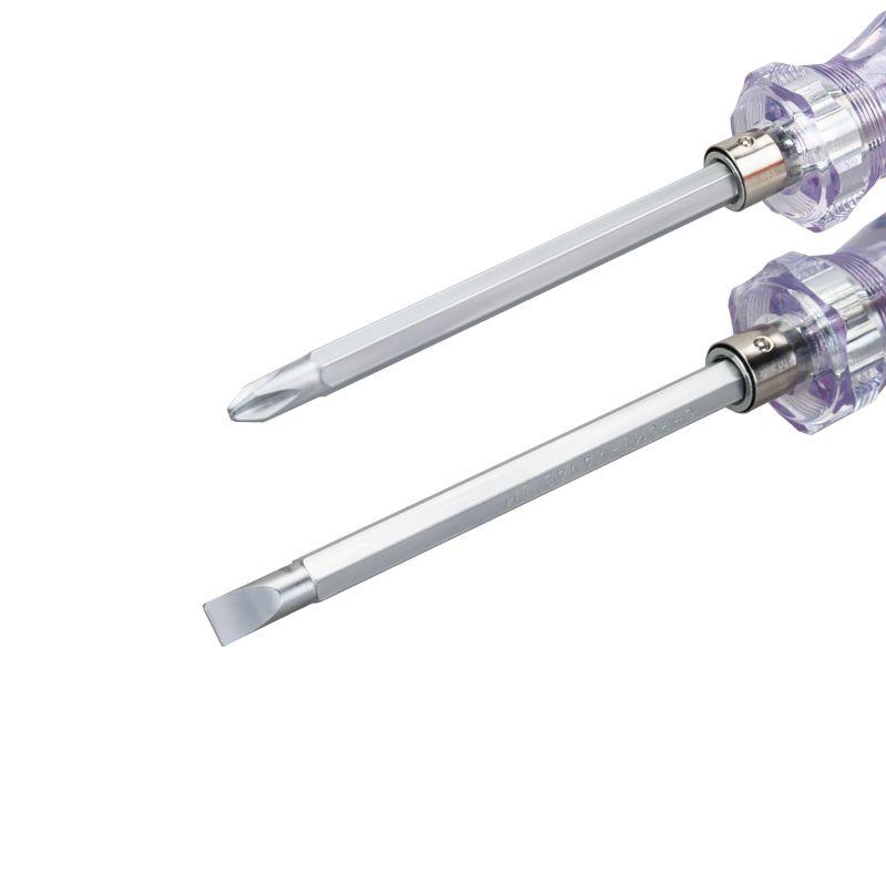  Отвертка комбинированная прозрачная рукоятка двухсторонний стержень 120мм (крестовая PH2 шлицевая SL 6мм) Rexant 12-4742 фото в каталоге от BTSprom.by