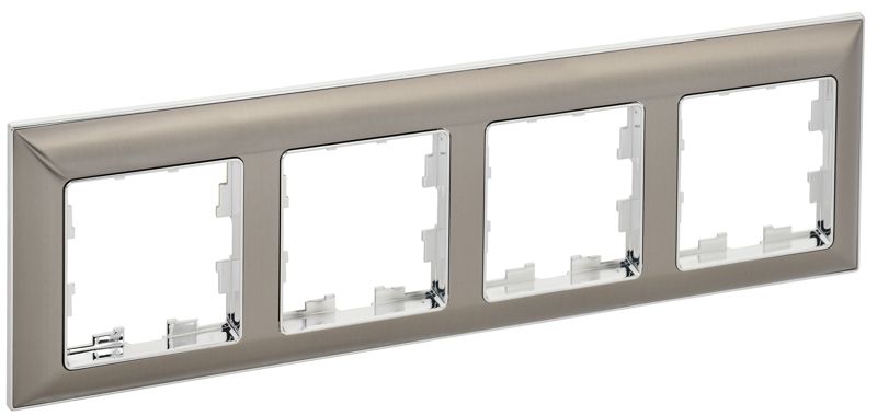 рамка 4-м brite ру-4-бр хром/никель iek br-m42-12-4-k23 от BTSprom.by