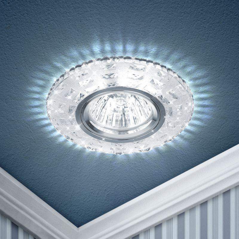 светильник точечный dk ld8 sl/wh mr16 декор со светодиод. подсветкой прозр. эра б0028083 от BTSprom.by