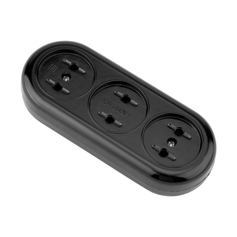  Колодка удлинителя 3-м без заземл. 16А карболит черн. Rexant 11-8979 фото в каталоге от BTSprom.by