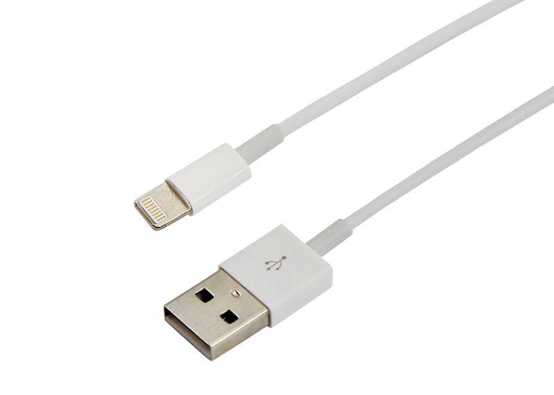 кабель usb для iphone 5/6/7 шнур 1м бел. (уп.10шт) rexant 18-1121-10 от BTSprom.by