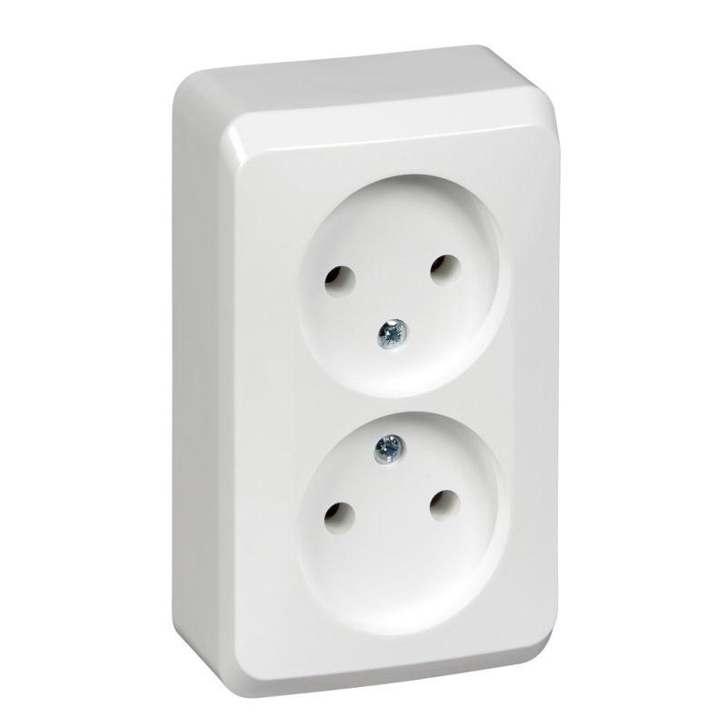 розетка 2-м оп этюд 16а ip20 250в без заземл. без защ. шторок бел. se pa16-005b от BTSprom.by