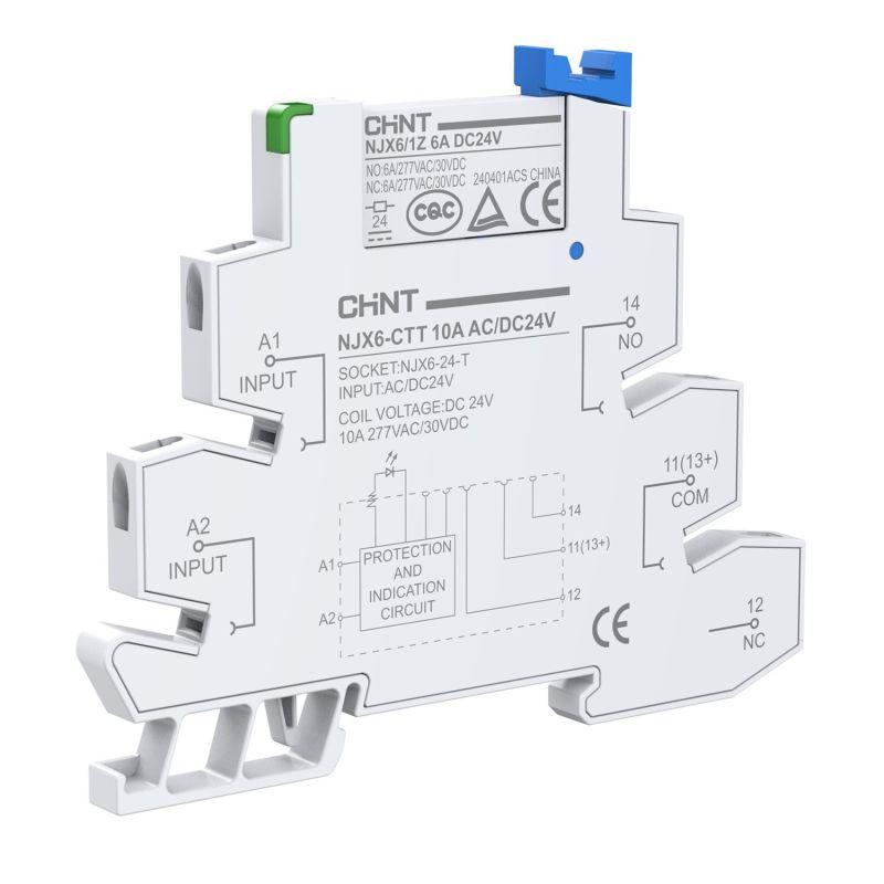 реле интерфейсное в сборе njx6-ctl 6а ac/dc220в винт. (r) chint 525384 от BTSprom.by