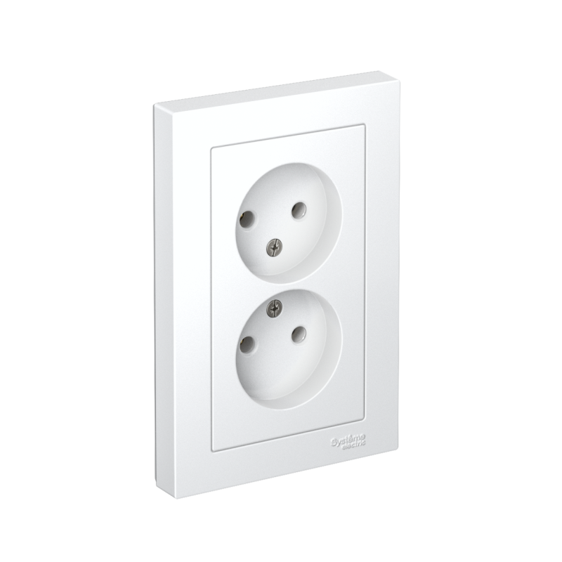 розетка 2-м сп atlasdesign 16а ip20 без заземл. в сборе бел. se atn000120 от BTSprom.by