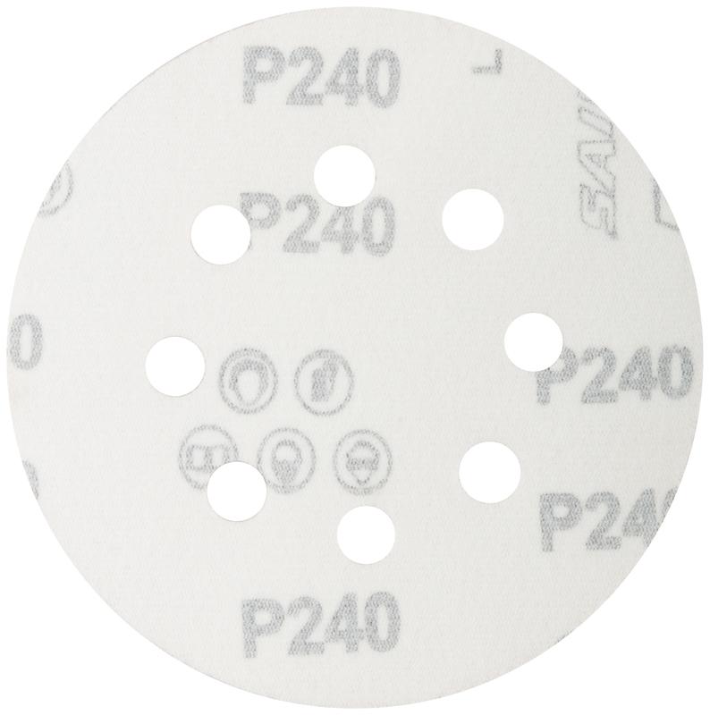 Круг шлифовальные с отверстиями (липучка) алюминий-оксидные 125мм Р 240 (уп.5шт) MOS 39839М фото в каталоге от BTSprom.by
