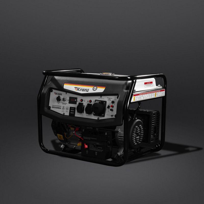  Генератор бензиновый KR5500EA 5.5кВт 230В 25л коннектор автоматики электростартер KRANZ KR-16-1135 фото в каталоге от BTSprom.by