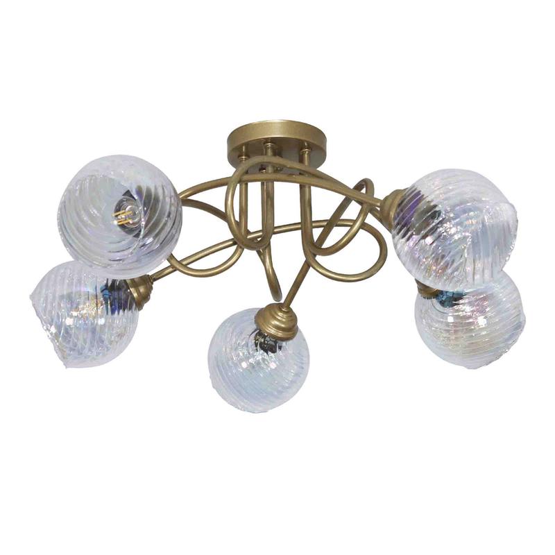 светильник "жанет" 151 (плафон 8334) нпб 01-5х60-143 e27 (им) потолочн. зол. элетех 1005405463 от BTSprom.by