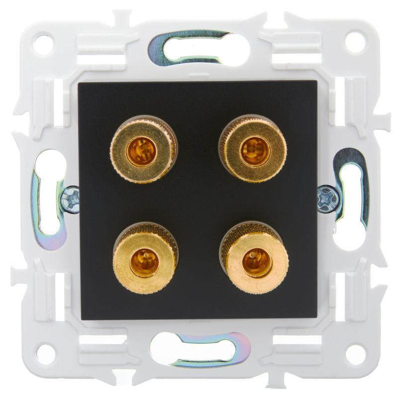  Аудиорозетка 4-м SKANDY SK-A01Bl черн. IEK SK-S40-K02 фото в каталоге от BTSprom.by