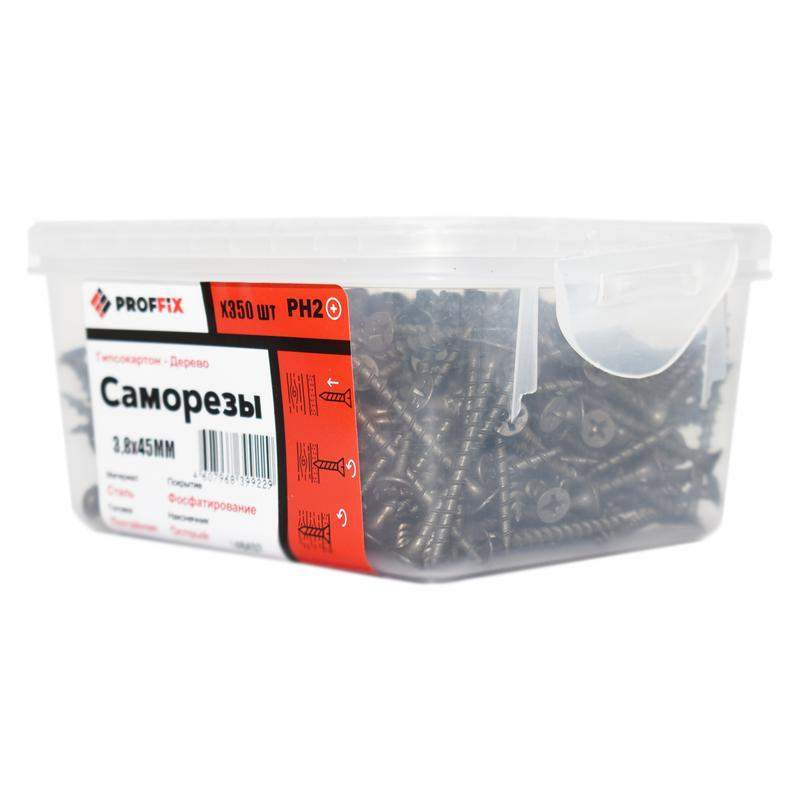 саморез усиленный гипсокартон-дерево 3.8х45 (twn) (контейнер) (уп.350шт) tech-krep pro/zitar 146437 от BTSprom.by
