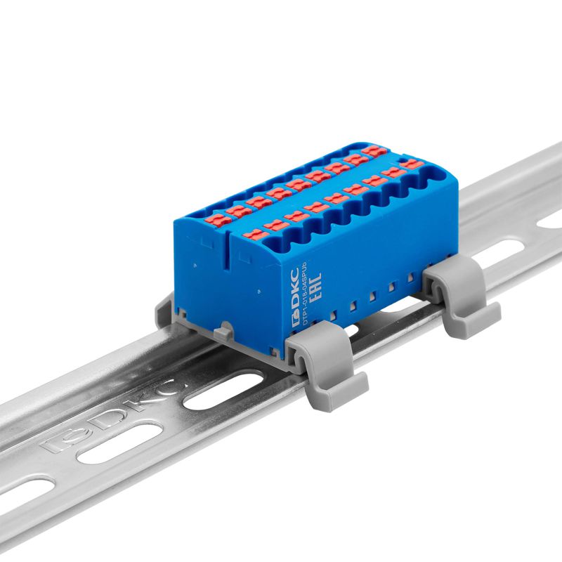  Блок распределительный зажим push-in 18 точек подключения 2.5кв.мм син. DKC DTP1-018-04SPUB фото в каталоге от BTSprom.by