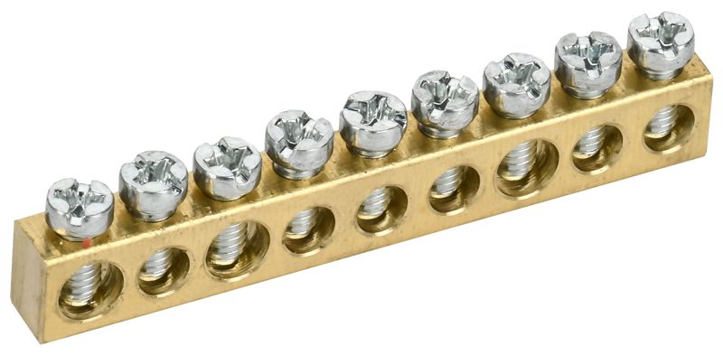 шина нулевая 6х9 9 отверст. tekfor iek tf-kp00d-sn-09 от BTSprom.by