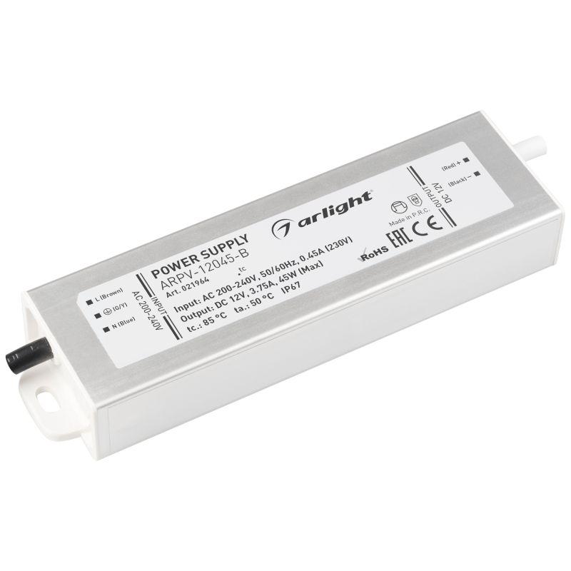блок питания arpv-12045-b 12в 3.8а 45вт ip67 метал. 3 года arlight 021964 от BTSprom.by