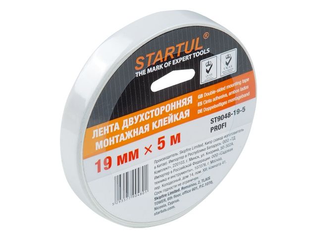 лента двухсторонняя монтажная клейк. 19ммх5м startul profi (st9048-19-5) (скотч двусторонний) st9048-19-5 от BTSprom.by