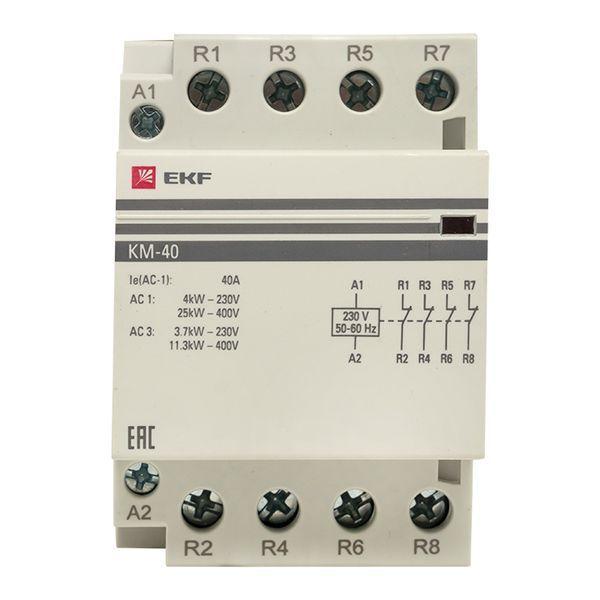  Контактор модульный КМ 40А 4NC (3 мод.) PROxima EKF km-3-40-04 фото в каталоге от BTSprom.by