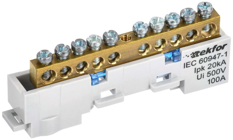 шина нулевая n неизол. на универс. держ. 6х9-10-с tekfor iek tf-nn10-10-dl-k07 от BTSprom.by