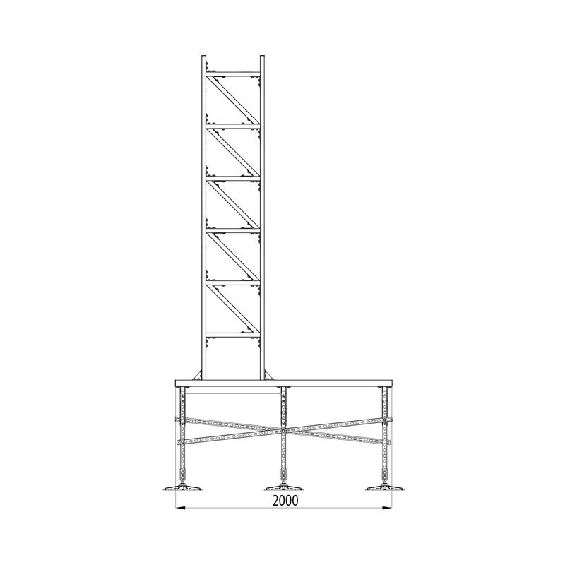 конструкция опорная для базовой станции сотовой связи technoraptor-foot 500х500х3000 km-tr-f-ct-500-500-3000 км tr0082 от BTSprom.by