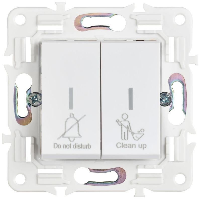  Выключатель 2-кл. SKANDY 10А SK-V16W для отелей с индикацией арктич. бел. IEK SK-V20-2-10-K01 фото в каталоге от BTSprom.by