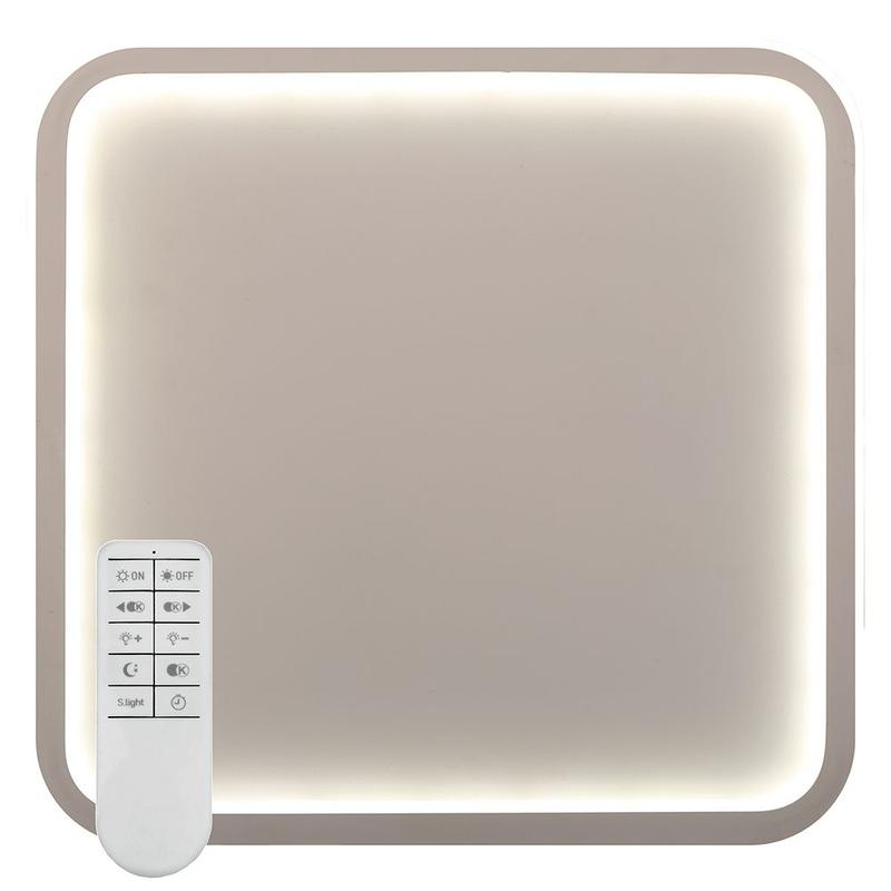 светильник светодиодный управляемый с пультом с батарейками 2хааа 80вт max. 5600лм 3000к-6500к ip20 бел. al5840 square поставляются в комплекте с пультом и батарейками для него (2 шт) feron 41692 от BTSprom.by