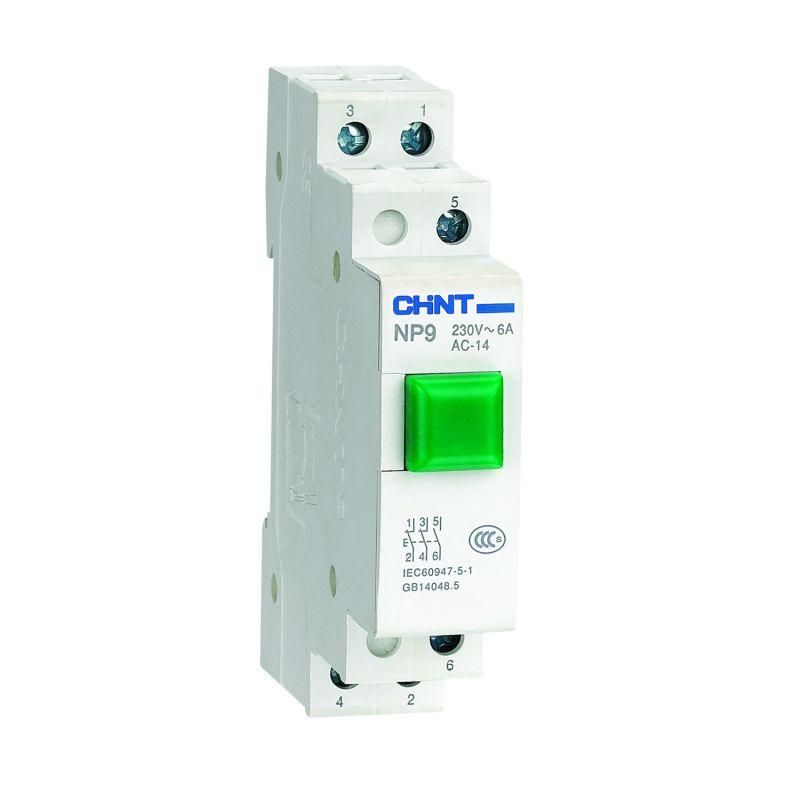 кнопка модульная np9-10/1 без подсветки 1но зел. (r) chint 584052 от BTSprom.by