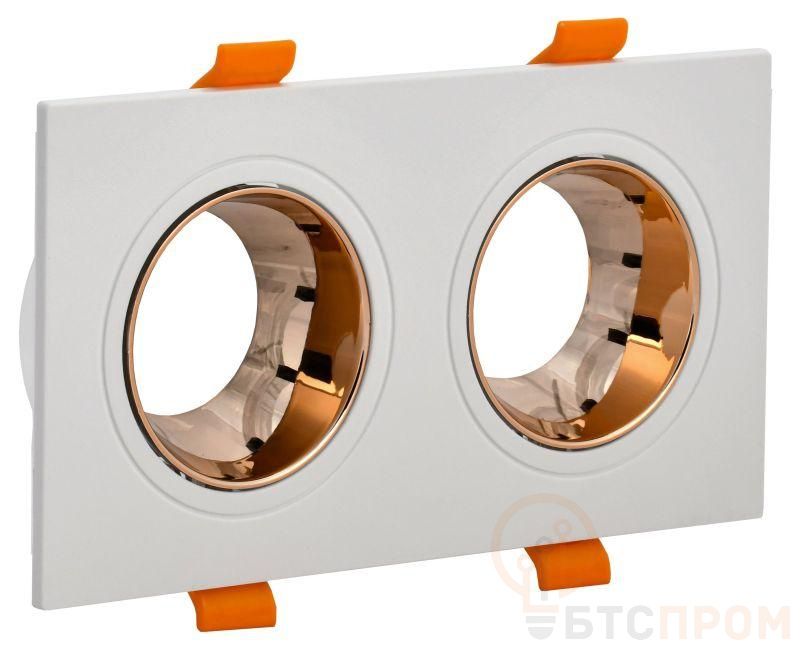 Светильник 4108 встраиваемый поворотный 2хGU10 бел./зол. пласт. IEK LT-UVB0-4108-GU10-2-K22 фото в каталоге от BTSprom.by  Светильник 4108 встраиваемый поворотный 2хGU10 бел./зол. пласт. IEK LT-UVB0-4108-GU10-2-K22 фото в каталоге от BTSprom.by