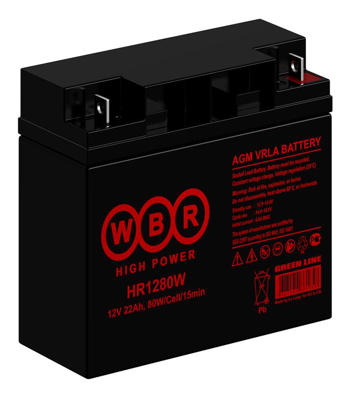 Аккумулятор 12В 22А.ч WBR HR1280W WBR фото в каталоге от BTSprom.by