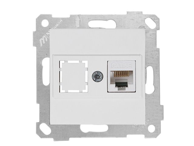 розетка компьютерная 1xrj45 (cat5e, скрытая, без рамки) белая, rita, mutlusan 2200 136 0101 от BTSprom.by
