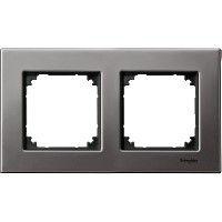  Рамка 2-м Merten метал. сер. родий SchE MTN403214 фото в каталоге от BTSprom.by