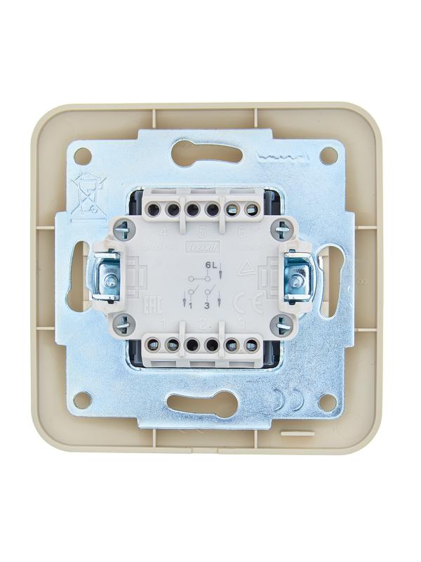  Выключатель 2-кл. 1п СП ASTI 10А IP20 в сборе крем. LEZARD 7081-0303-101 фото в каталоге от BTSprom.by