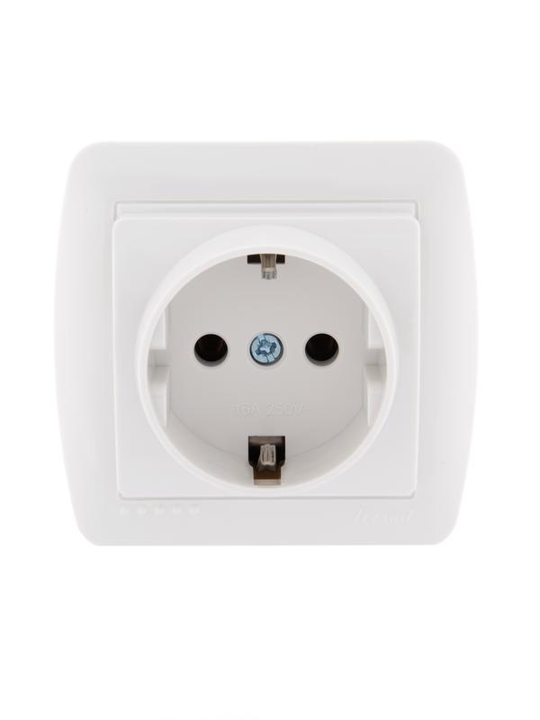 розетка 1-м оп demet 16а ip20 с заземл. керамика бел. lezard 711-0200-122 от BTSprom.by
