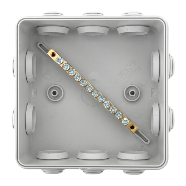  Коробка уравнивания потенциалов КУП-030-014 100х100х50 IP55 с крышкой наружн. для прямого монтажа 10 мембр. вводов сер. EKF plc-kmr-030-014-g фото в каталоге от BTSprom.by