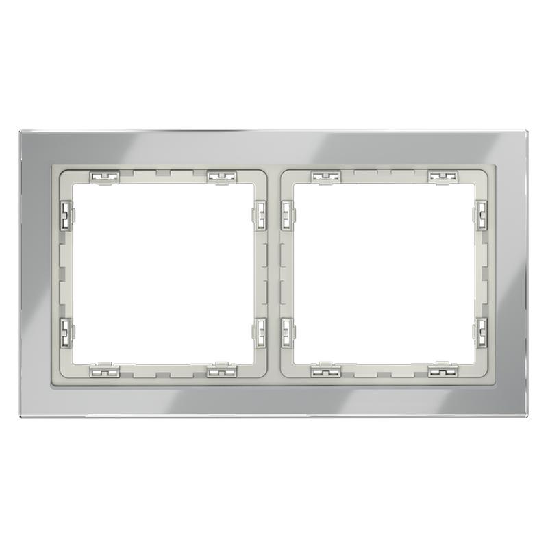  Рамка 2-м S70 стеклян. сталь Voltum VLS110205 фото в каталоге от BTSprom.by