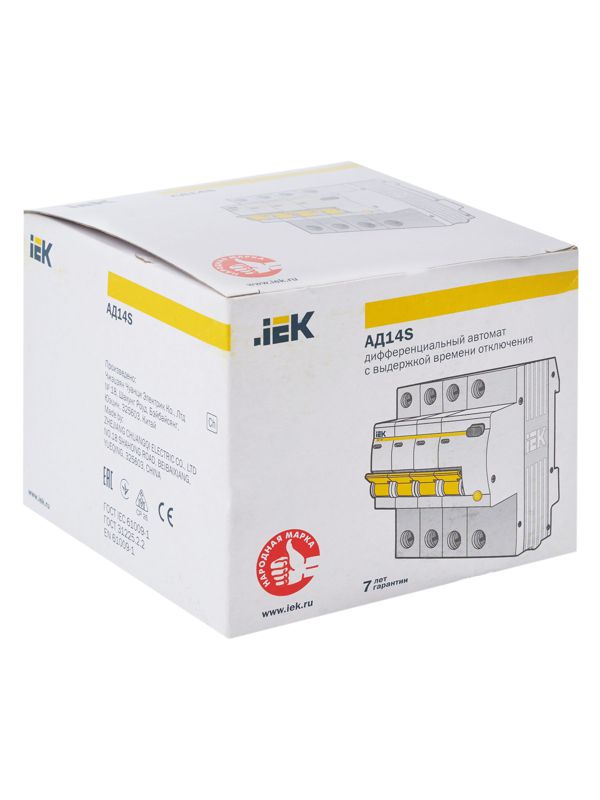  Выключатель автоматический дифференциального тока селективный 4п 63А 300мА тип AC АД14S KARAT IEK MAD13-4-063-C-300 фото в каталоге от BTSprom.by