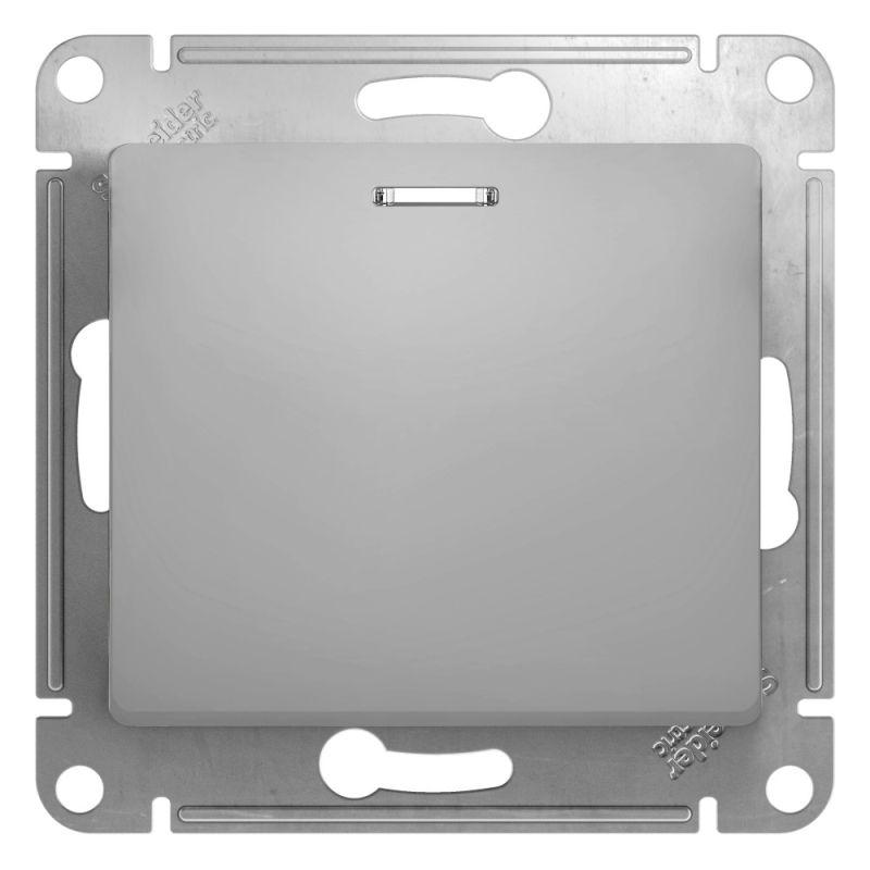выключатель 1-кл. сп glossa 10а ip20 (сх. 1а) 10ax с подсветкой механизм алюм. se gsl000313 от BTSprom.by