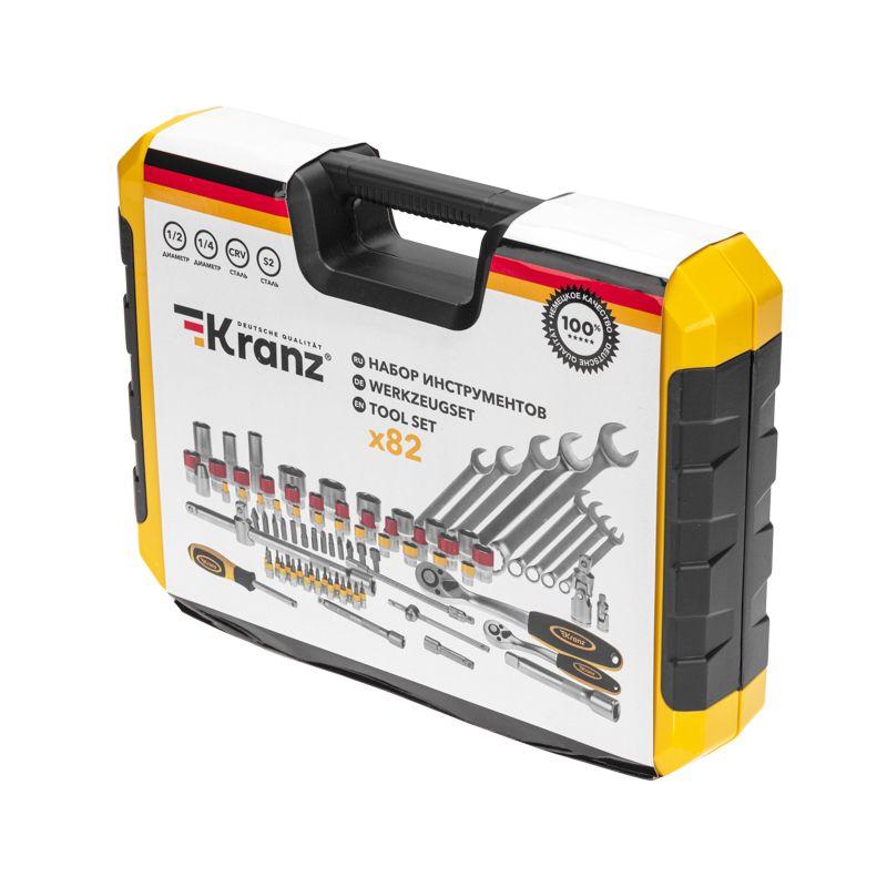  Набор инструментов 1/2 1/4 CrV 82 предмета пластик. кейс Kranz KR-66-6682 фото в каталоге от BTSprom.by