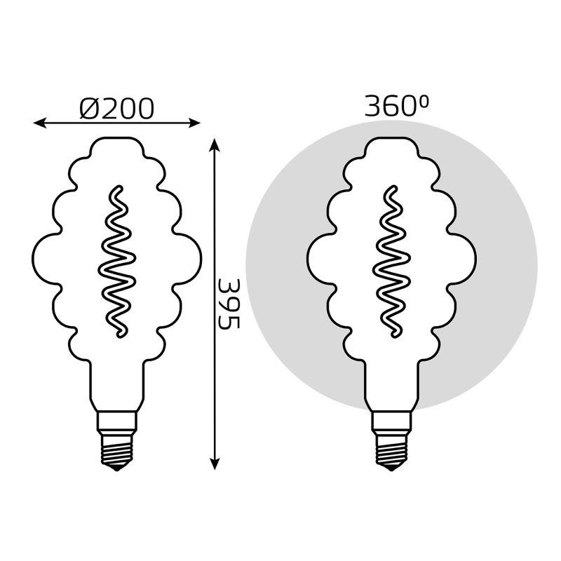 Лампа светодиодная филаментная Black Filament 8.5Вт Honeycomb тонированная 1800К тепл. бел. E27 165лм GAUSS 161802005 фото в каталоге от BTSprom.by
