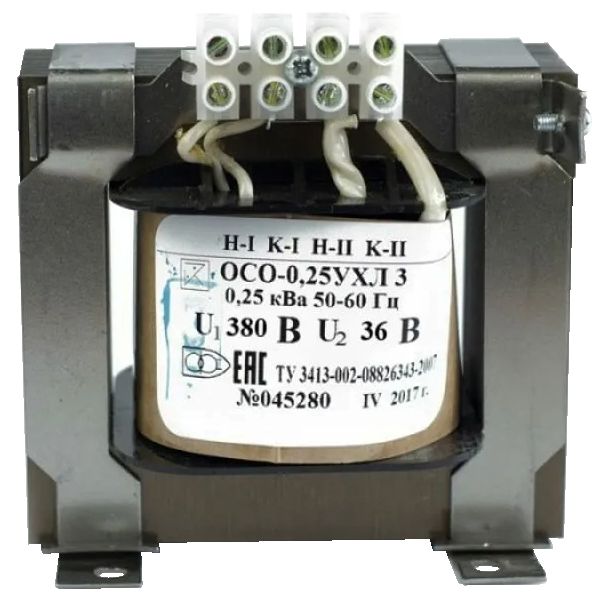 трансформатор осо-0.25 ухл3 380/36. ip00 электротехник et002215 от BTSprom.by