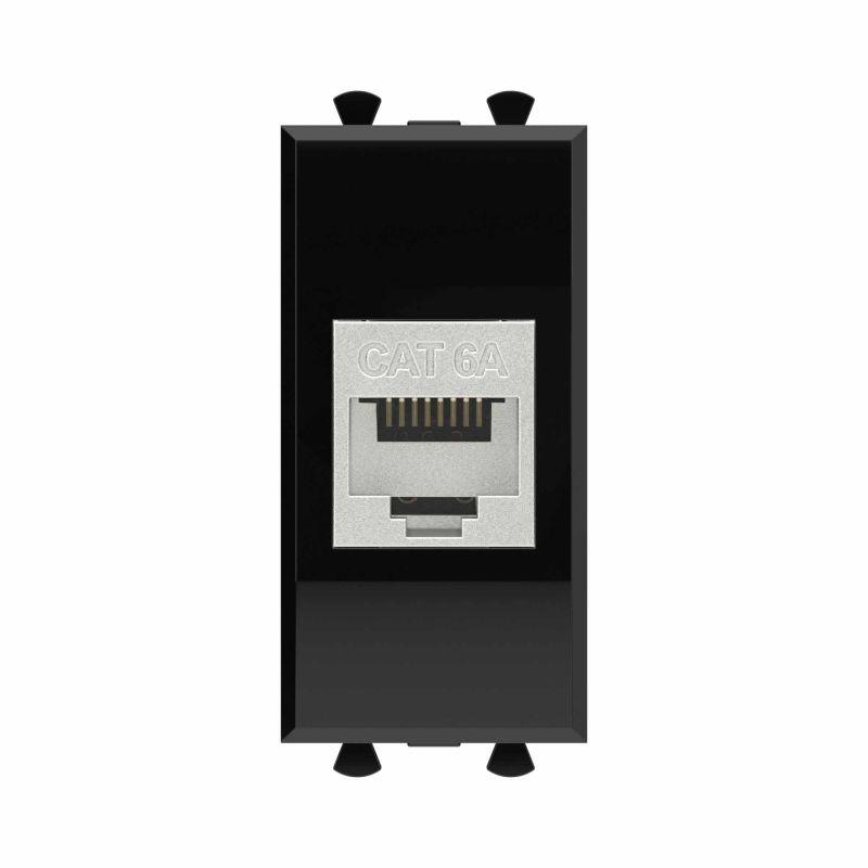 розетка компьютерная 1мод. avanti "черный квадрат" rj45 кат.6a без шторок экранир. модульная механизм dkc 4402771 от BTSprom.by