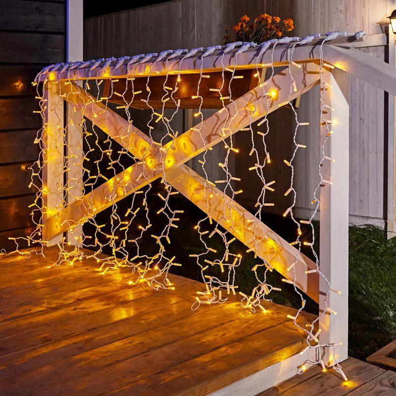  Гирлянда светодиодная "Светодиодный Дождь" 2х1.5м 360LED желт. 72Вт 230В IP65 постоян. свечение провод бел. Neon-Night 235-111 фото в каталоге от BTSprom.by