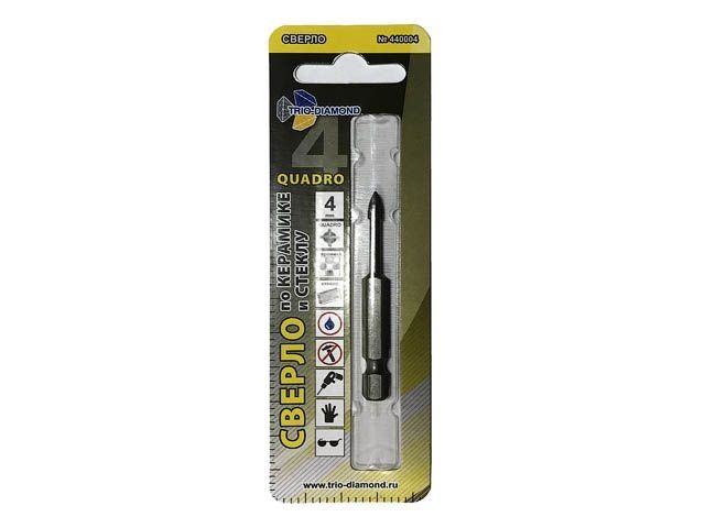 сверло по кафелю/стеклу 4 мм quadro trio-diamond 440004 от BTSprom.by