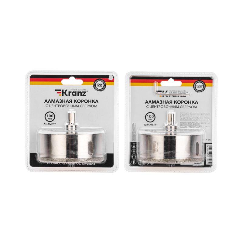  Коронка алмазная 100мм с центровочным сверлом Kranz KR-92-0021 фото в каталоге от BTSprom.by