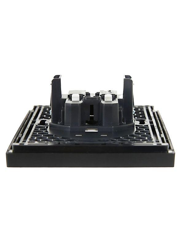  Розетка 2-м СП FORTE&PIANO FP125 10А без заземл. защ. шторки безвинт. крепл. черн. IEK FP-R23-10-1-K02 фото в каталоге от BTSprom.by