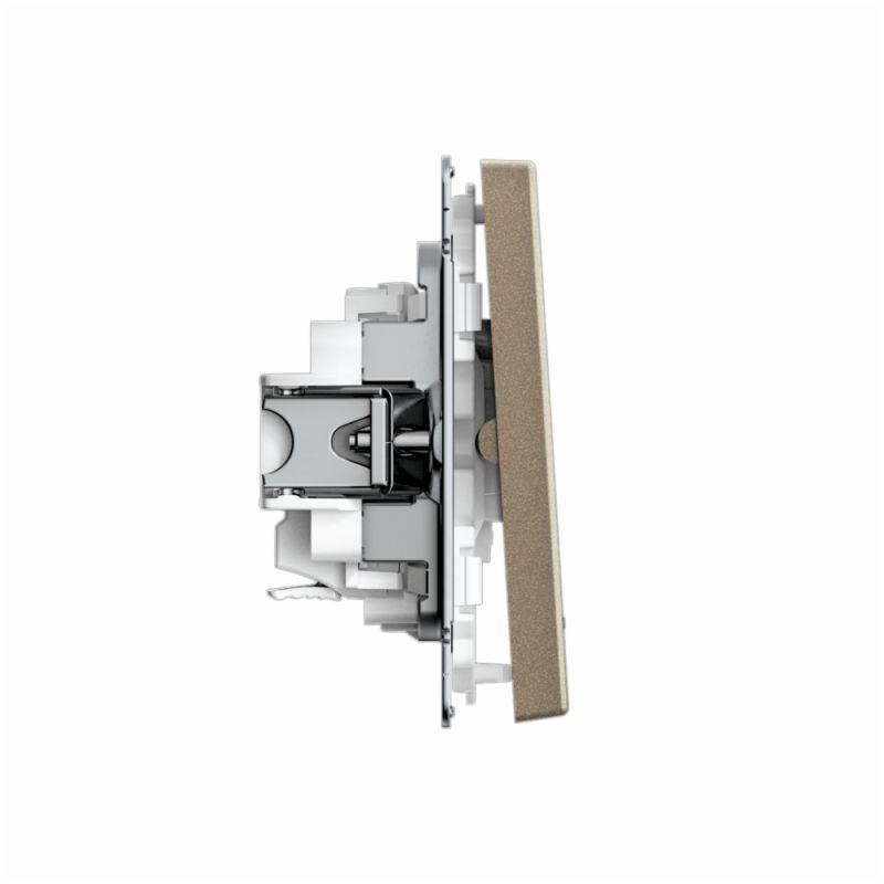  Выключатель 2-кл. ArtGallery (сх. 5а) 10AX с подсветкой быстрозажим. клем. механизм шампань SE GAL000553S фото в каталоге от BTSprom.by