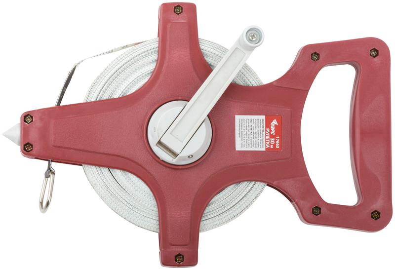 рулетка землемерная 30м фибергласовая лента открытый корпус красн. курс 17663 от BTSprom.by