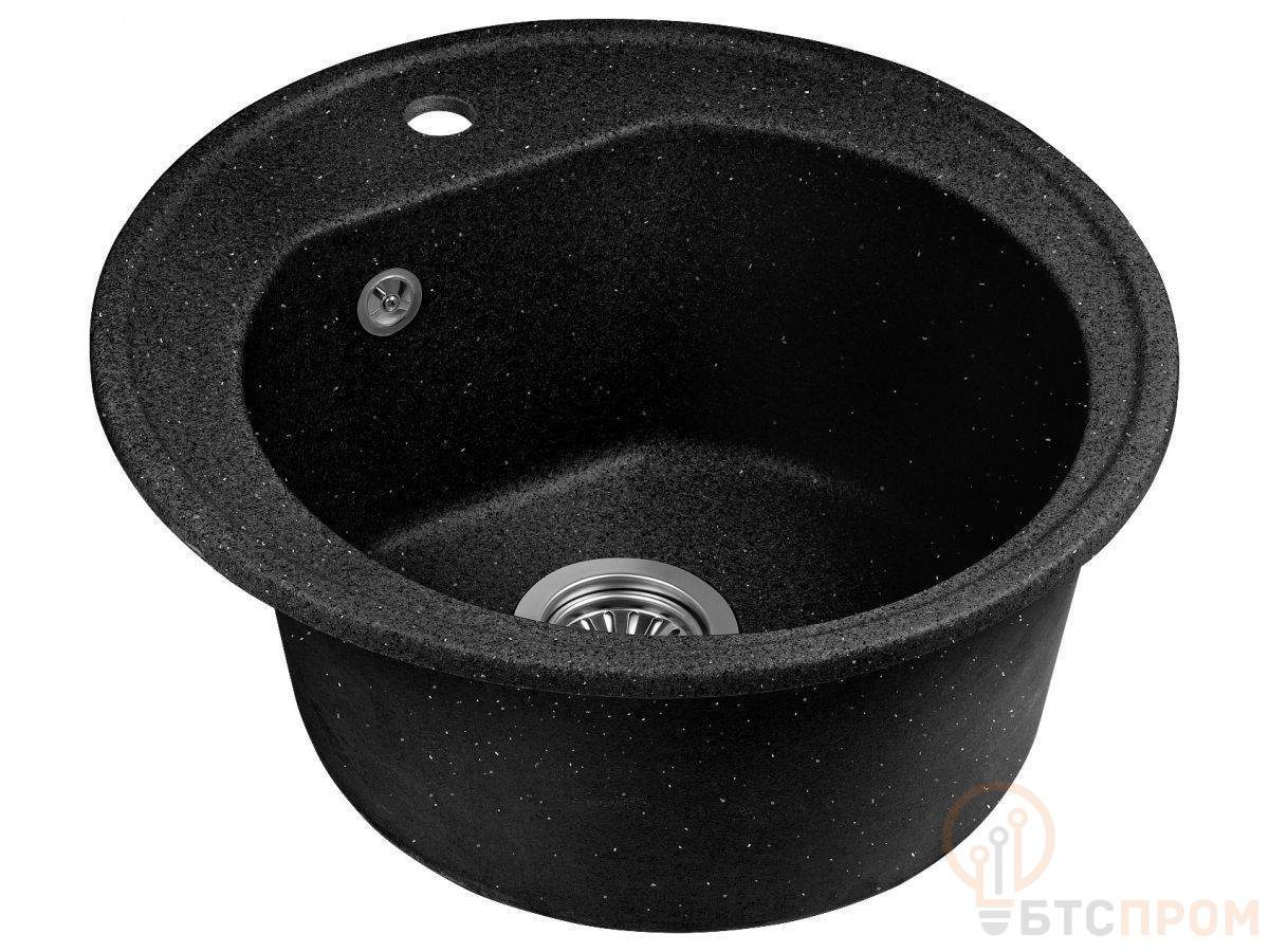  Мойка кухонная из искусственного камня RICHI черный 510х510 мм, AV Engineering фото в каталоге от BTSprom.by