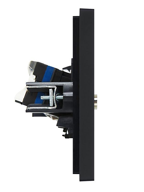  Розетка 2-м TV+RJ45 кат.6 FORTE&PIANO FP137 черн. IEK FP-AK20-2-K02 фото в каталоге от BTSprom.by